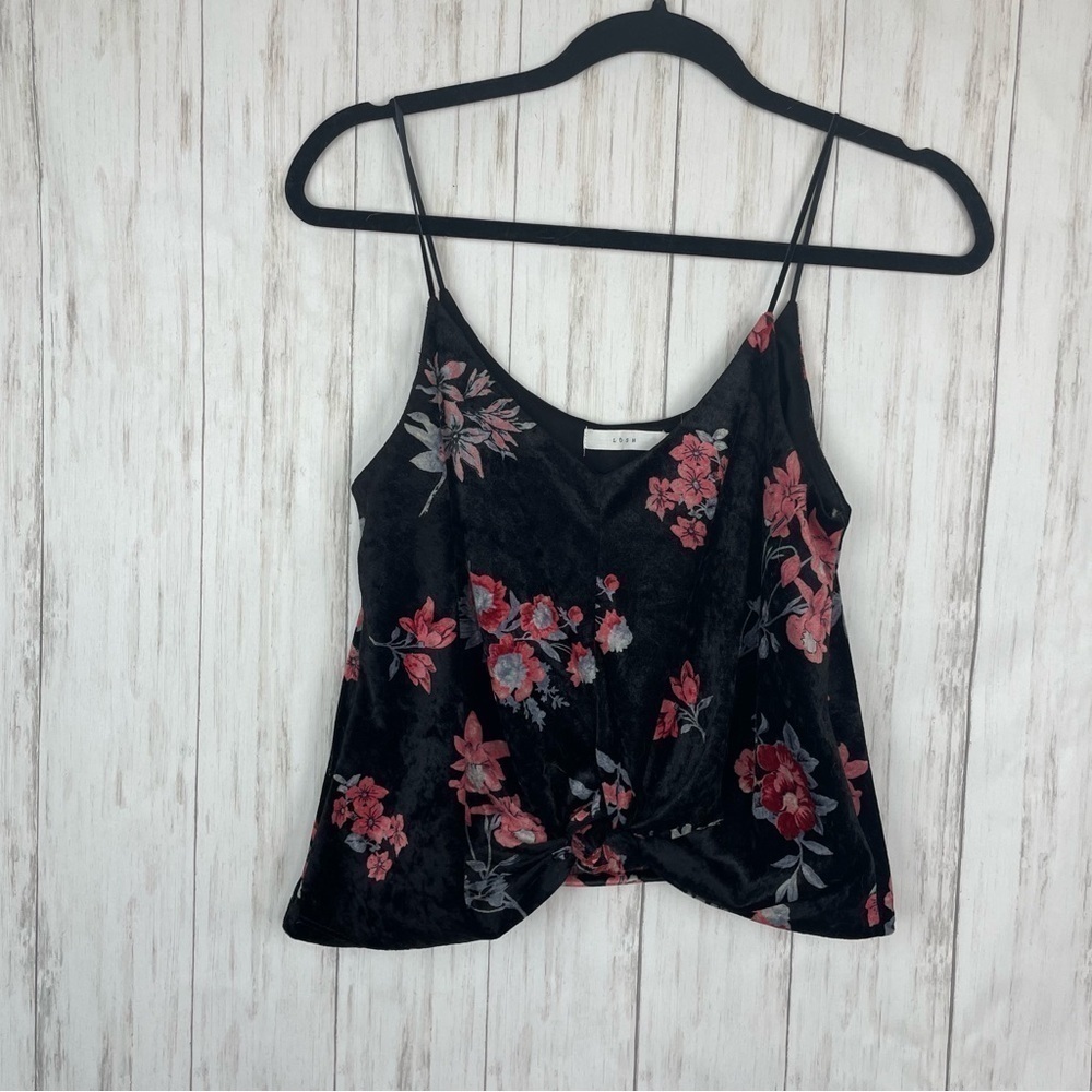 Nordstrom Lush floral twist tank top crop